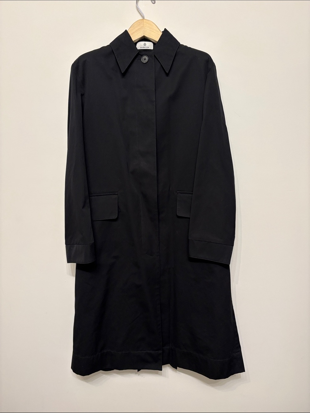 Aritzia babaton black gastby trench coat sz xxs preloved